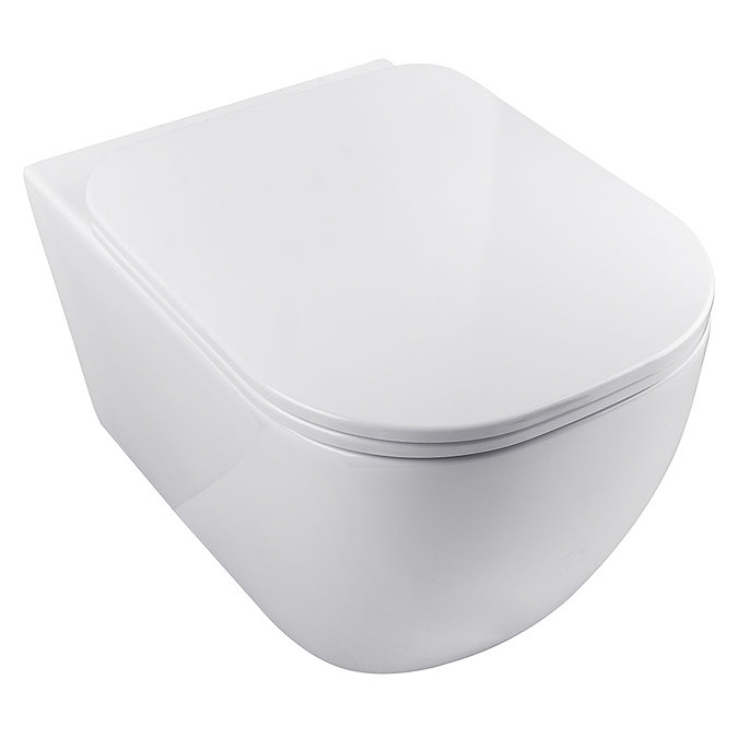 BagnoDesign Attache Rimless Wall Hung Toilet with Soft Close Seat Large Image