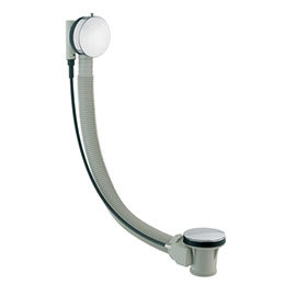 BagnoDesign Chrome Pop-up Bath Waste with Flexible Overflow Pipe 500mm Medium Image