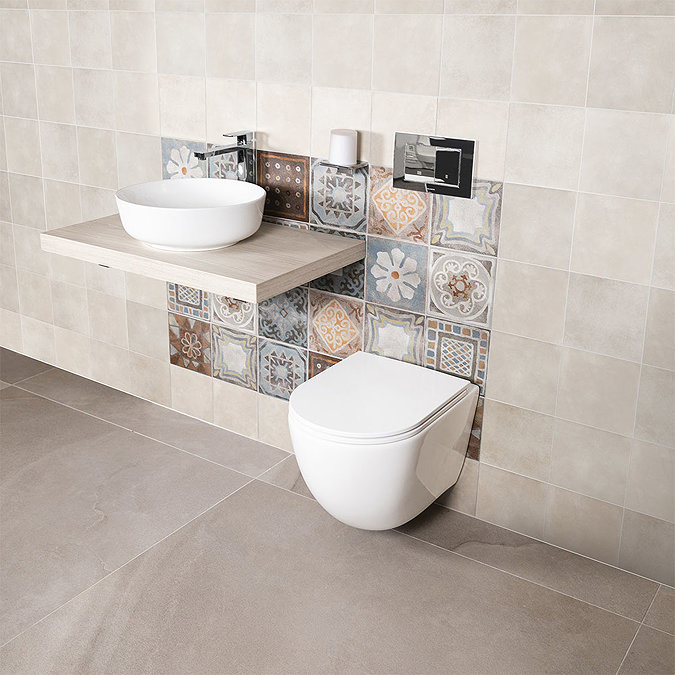 BagnoDesign Envoy Rimless Wall Hung Toilet with Soft Close Seat Profile Large Image