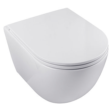 BagnoDesign Envoy Rimless Wall Hung Toilet with Soft Close Seat  Profile Large Image