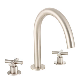 BagnoDesign Ibiza Brushed Nickel 3 Hole Deck Mounted Basin Mixer Large Image