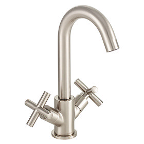 BagnoDesign Ibiza Brushed Nickel Mono Basin Mixer with Pop-up Waste Large Image