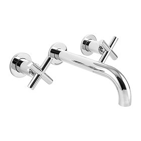 BagnoDesign Ibiza Chrome Wall Mounted 3-Hole Basin Mixer Large Image