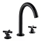 BagnoDesign Ibiza Matt Black 3 Hole Deck Mounted Basin Mixer Large Image