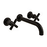 BagnoDesign Ibiza Matt Black Wall Mounted 3-Hole Basin Mixer Large Image