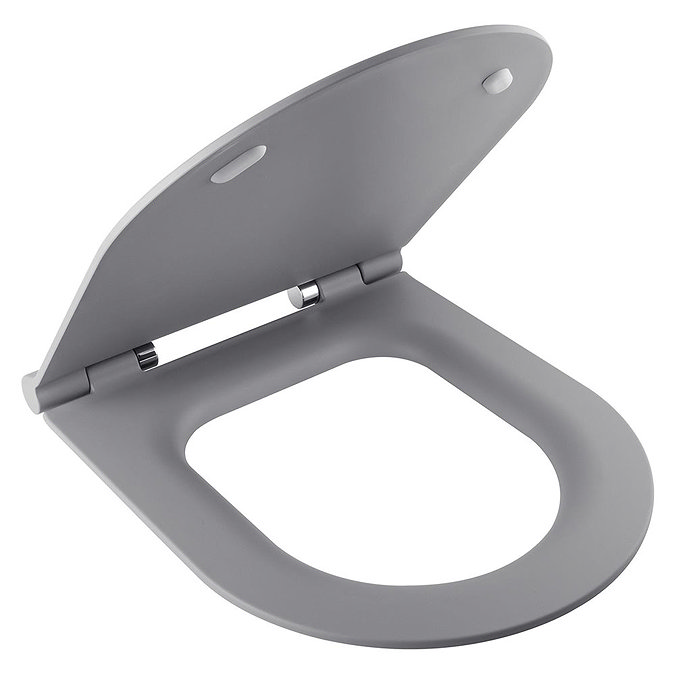 BagnoDesign Koy Matt Grey Rimless Wall Hung Toilet with Soft Close Seat Feature Large Image