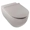 BagnoDesign Koy Matt Grey Rimless Wall Hung Toilet with Soft Close Seat Large Image