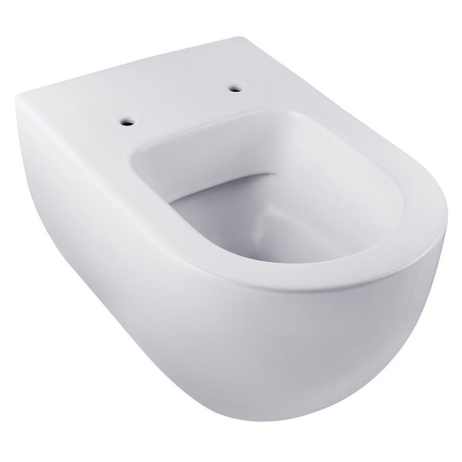 BagnoDesign Koy Matt White Rimless Wall Hung Toilet with Soft Close Seat  Profile Large Image