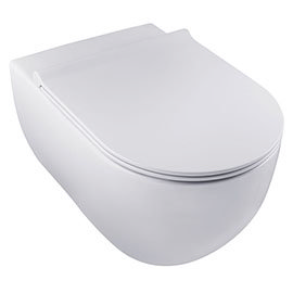 BagnoDesign Koy Matt White Rimless Wall Hung Toilet with Soft Close Seat Medium Image