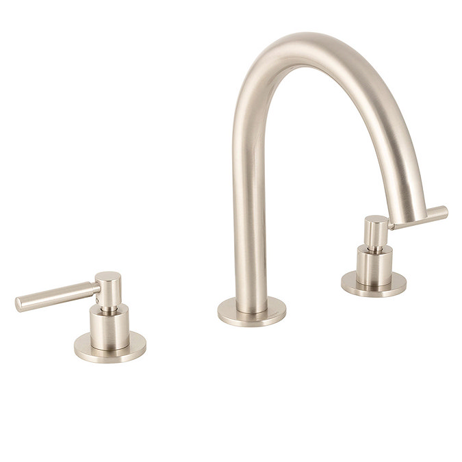 BagnoDesign M-Line Brushed Nickel 3 Hole Deck Mounted Basin Mixer Large Image