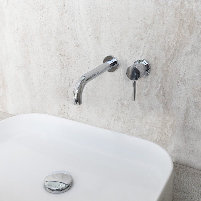 BagnoDesign M-Line Chrome Wall Mounted 2-Hole Basin Mixer Profile Large Image
