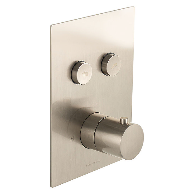 BagnoDesign M-Line Diffusion Brushed Nickel 2 Outlet Thermostatic Shower Valve Large Image