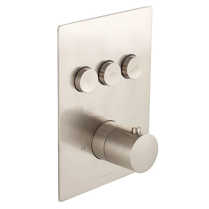 BagnoDesign M-Line Diffusion Brushed Nickel 3 Outlet Thermostatic Shower Valve Large Image