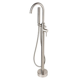 BagnoDesign M-Line Diffusion Brushed Nickel Freestanding Bath Shower Mixer Medium Image