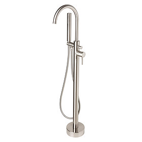 BagnoDesign M-Line Diffusion Brushed Nickel Freestanding Bath Shower Mixer Large Image