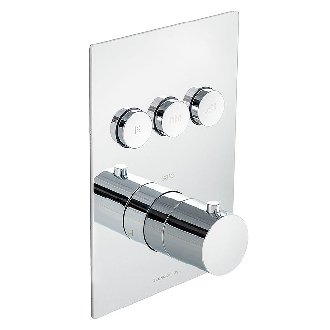 BagnoDesign M-Line Diffusion Chrome 3 Outlet Thermostatic Shower Valve Large Image