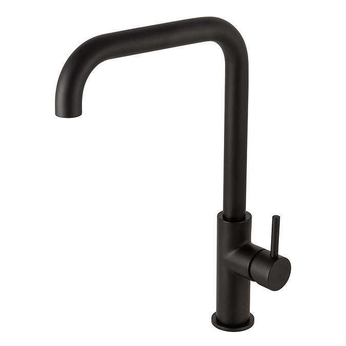 BagnoDesign M-Line Matt Black Kitchen Sink Mixer with Swivel Spout Large Image