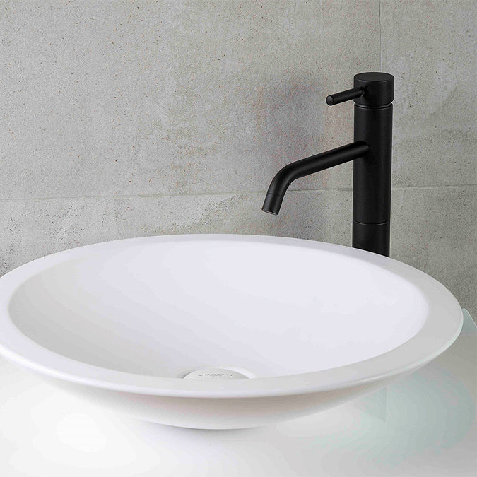 BagnoDesign M-Line Matt Black Tall Basin Mixer with Pop-up Waste Profile Large Image