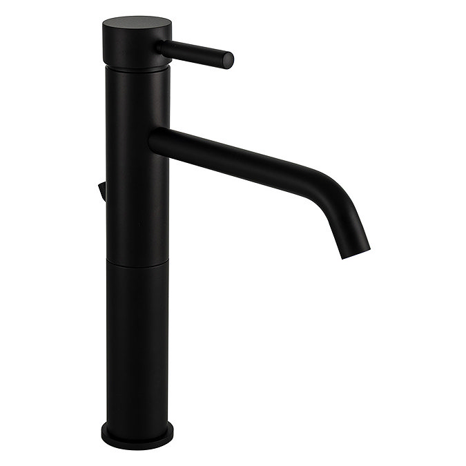 BagnoDesign M-Line Matt Black Tall Basin Mixer with Pop-up Waste Large Image