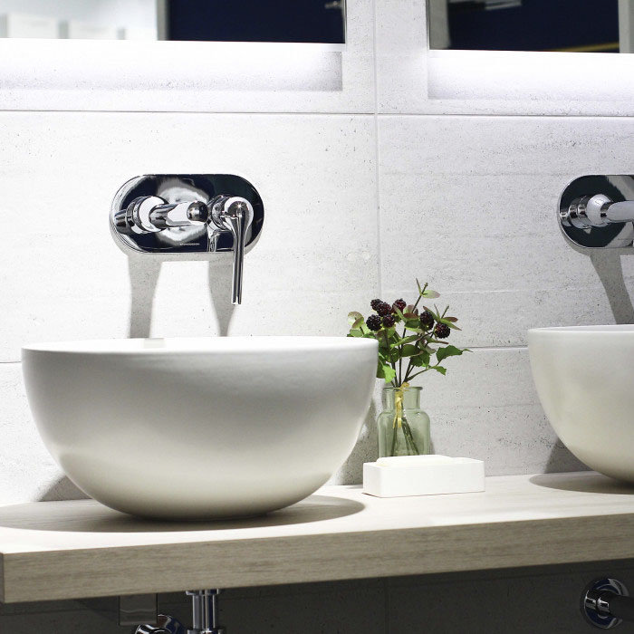 BagnoDesign Matt White Koy 400mm Round Countertop Basin Feature Large Image