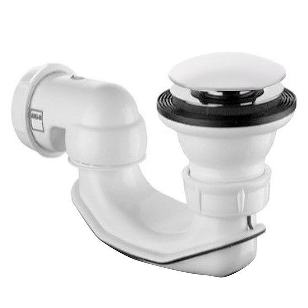 BagnoDesign Matt White Universal Push Type Bath Waste with Trap