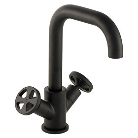 BagnoDesign Revolution Matt Black Mono Basin Mixer with Pop-up Waste Large Image