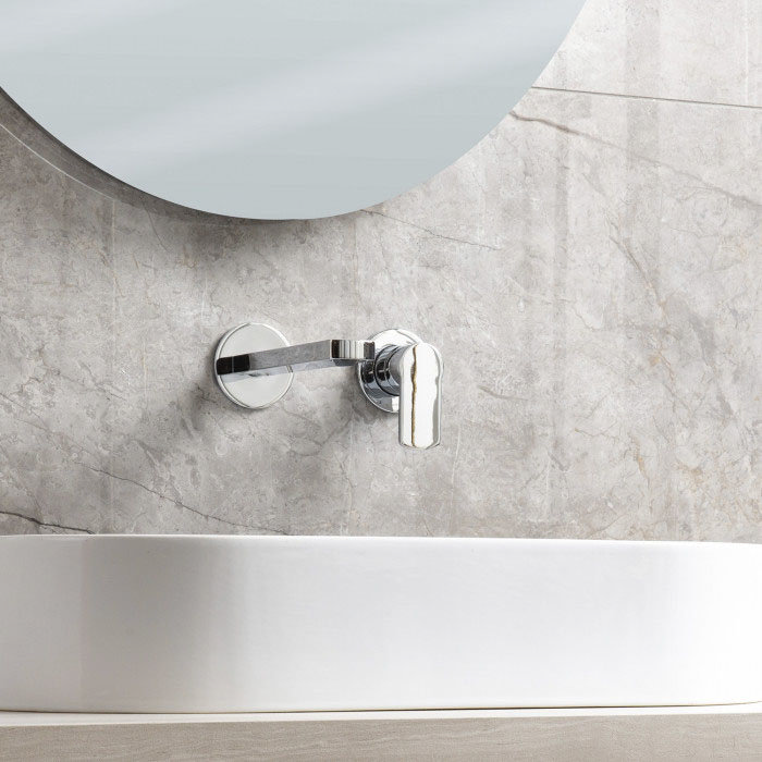 BagnoDesign Teatro Chrome Wall Mounted 2-Hole Basin Mixer Feature Large Image