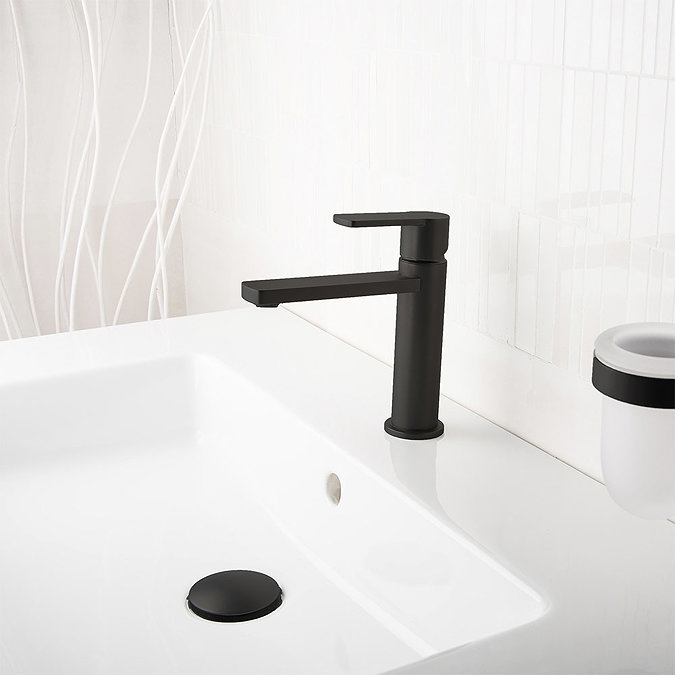 BagnoDesign Teatro Matt Black Mono Basin Mixer  Feature Large Image