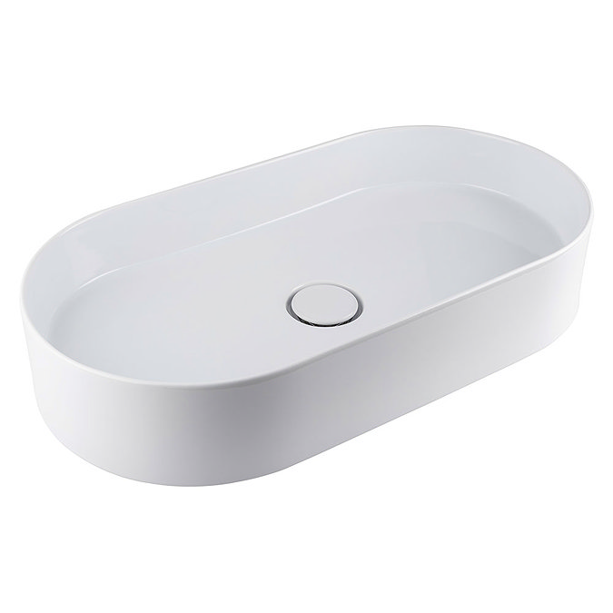 BagnoDesign Teatro Oval White 650 x 350mm Countertop Basin  Profile Large Image