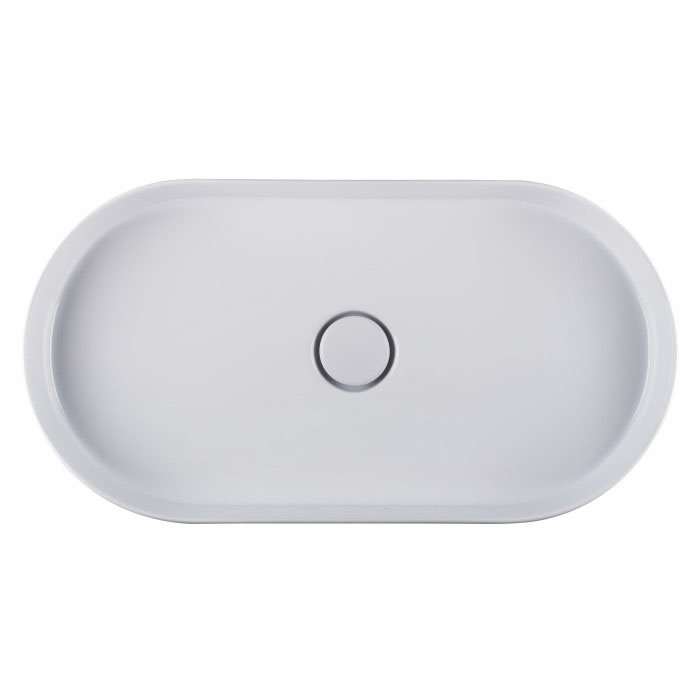 BagnoDesign Teatro Oval White 650 x 350mm Countertop Basin  Feature Large Image