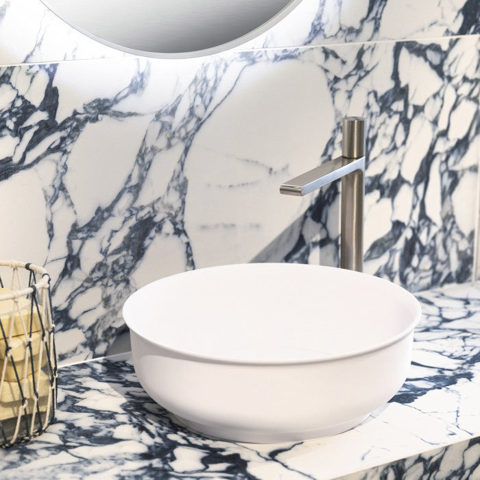 BagnoDesign Toko Brushed Nickel Tall Basin Mixer Standard Large Image