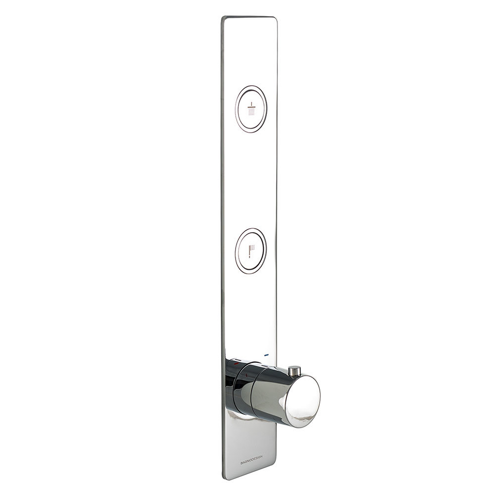 BagnoDesign Toko Chrome Round Vertical 2 Outlet Thermostatic Shower Valve Large Image