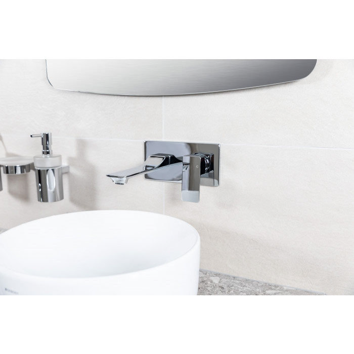 BagnoDesign Zephyr Chrome Wall Mounted Basin Mixer Profile Large Image