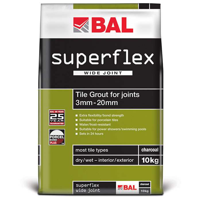 BAL - 10kg Superflex Wide Joint Grout - White - B170 Large Image