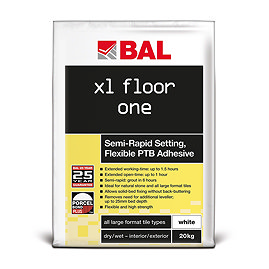 BAL XL Floor One Semi-Rapid Large Format Tile Adhesive White 20kg