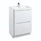 Bali White Gloss 600mm Floor Standing 2-Drawers Cabinet + Basin Large Image