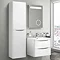 Bali White Gloss 600mm Wall Mounted 2-Drawers Cabinet + Basin Profile Large Image