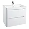 Bali White Gloss 600mm Wall Mounted 2-Drawers Cabinet + Basin Large Image
