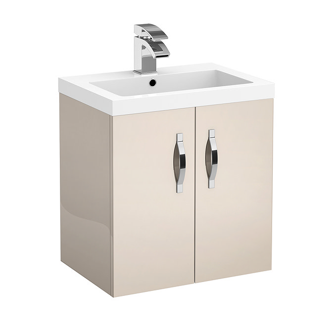 Apollo 500mm Wall Hung Vanity Unit (Gloss Cashmere - Depth 355mm) Large Image
