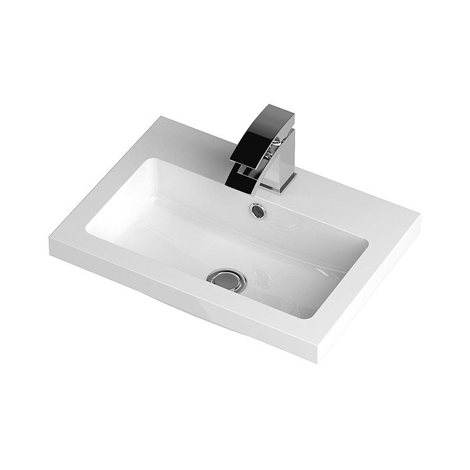 Apollo 500mm Wall Hung Vanity Unit (Gloss Grey - Depth 355mm) Feature Large Image