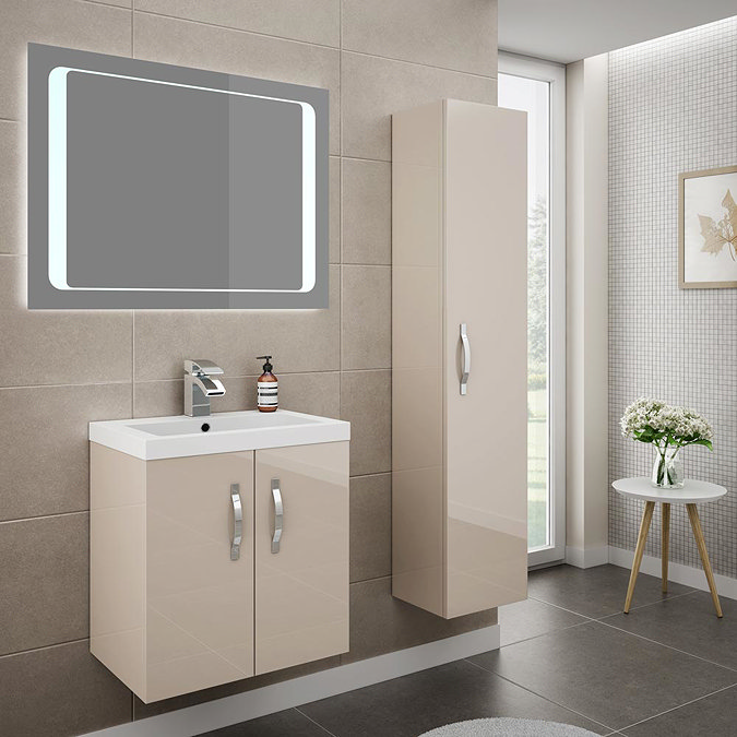 Apollo 600mm Wall Hung Vanity Unit (Gloss Cashmere - Depth 355mm) Standard Large Image