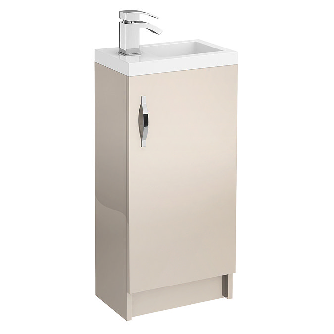Apollo 400mm Compact Floor Standing Vanity Unit (Gloss Cashmere - Depth 255mm) Large Image