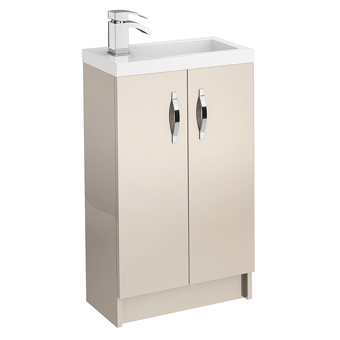 Apollo 500mm Compact Floor Standing Vanity Unit (Gloss Cashmere - Depth 255mm) Large Image