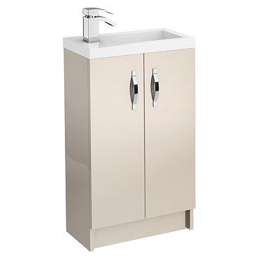 Apollo 500mm Compact Floor Standing Vanity Unit (Gloss Cashmere - Depth 255mm) Profile Large Image
