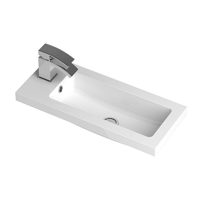 Apollo 600mm Compact Wall Hung Vanity Unit (Gloss Cashmere - Depth 255mm) Feature Large Image