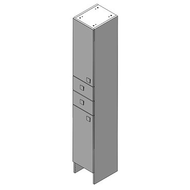 Balterley Ariana 300mm Tall Tower Cabinet - White Gloss Shaker Profile Large Image