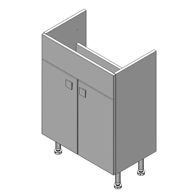 Balterley Ariana 600mm Vanity Base Cabinet - White Gloss Shaker Large Image