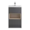 Coast 500mm Floorstanding 2 Drawer Vanity Unit with Open Shelf & Basin - Grey Gloss/Driftwood Large