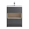 Coast 600mm Floorstanding 2 Drawer Vanity Unit with Open Shelf & Basin - Grey Gloss/Driftwood Large