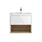 Coast 600mm Wall Mounted Vanity Unit with Open Shelf & Basin - Gloss White/Coco Bolo Large Image